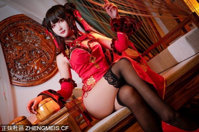 约会大作战时崎狂三黑丝旗袍cos CN魔王杏子